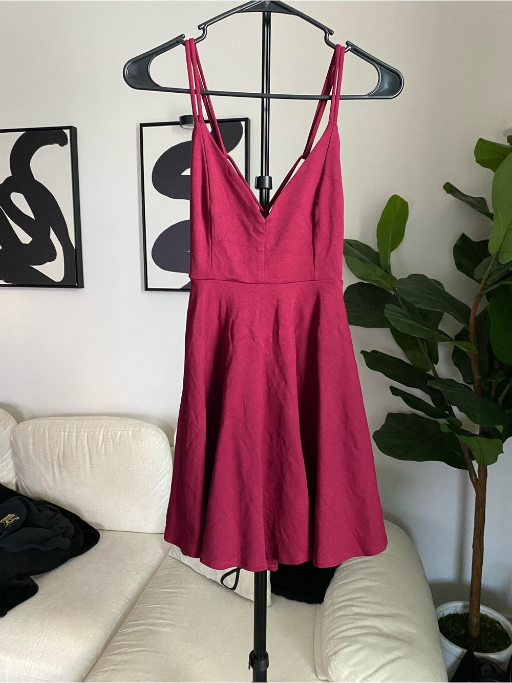 Windsor Burgundy Mini Dress with Adjustable Straps